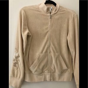 Talbots French terry embroidered jacket and capris